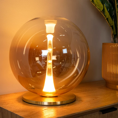 Lucide GISELA - Table lamp - Ø 30 cm - LED Dim. - 1x12W 2500K - Amber | Premium - atmosphere 1